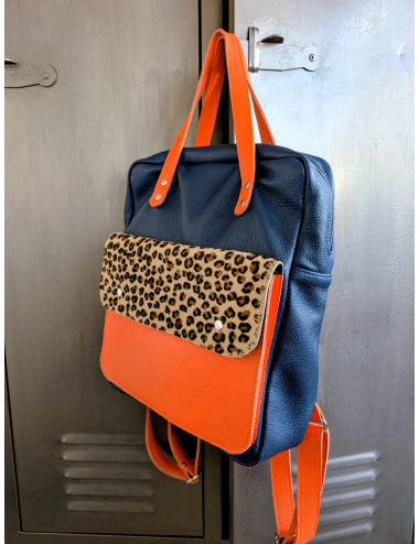 Sac à dos bleu, orange et...